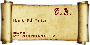 Bank Mária névjegykártya