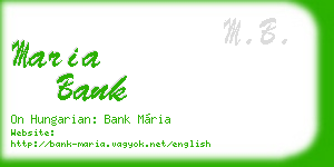 maria bank business card
